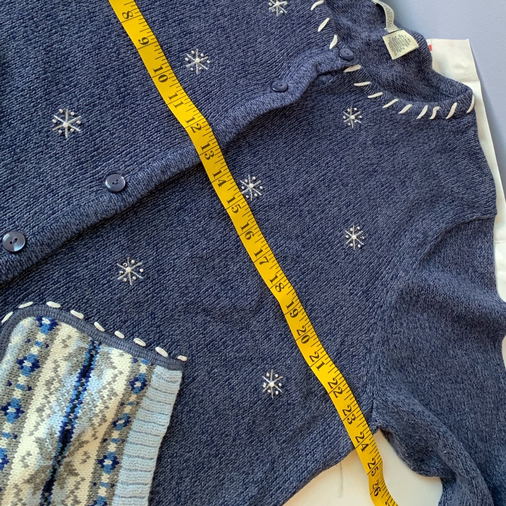 Vintage Ugly Christmas Sweater Mittens Cardigan - Picture 7 of 13